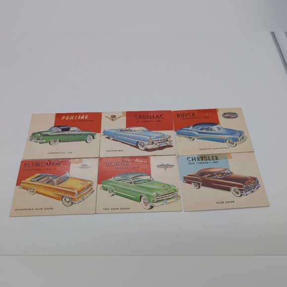 1954 Topps World On Wheels Card Set Buick Cadillac Dodge Plymouth Pontiac 6 - Picture 1 of 2